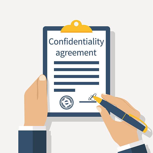 Confidentiality agreement being signed
